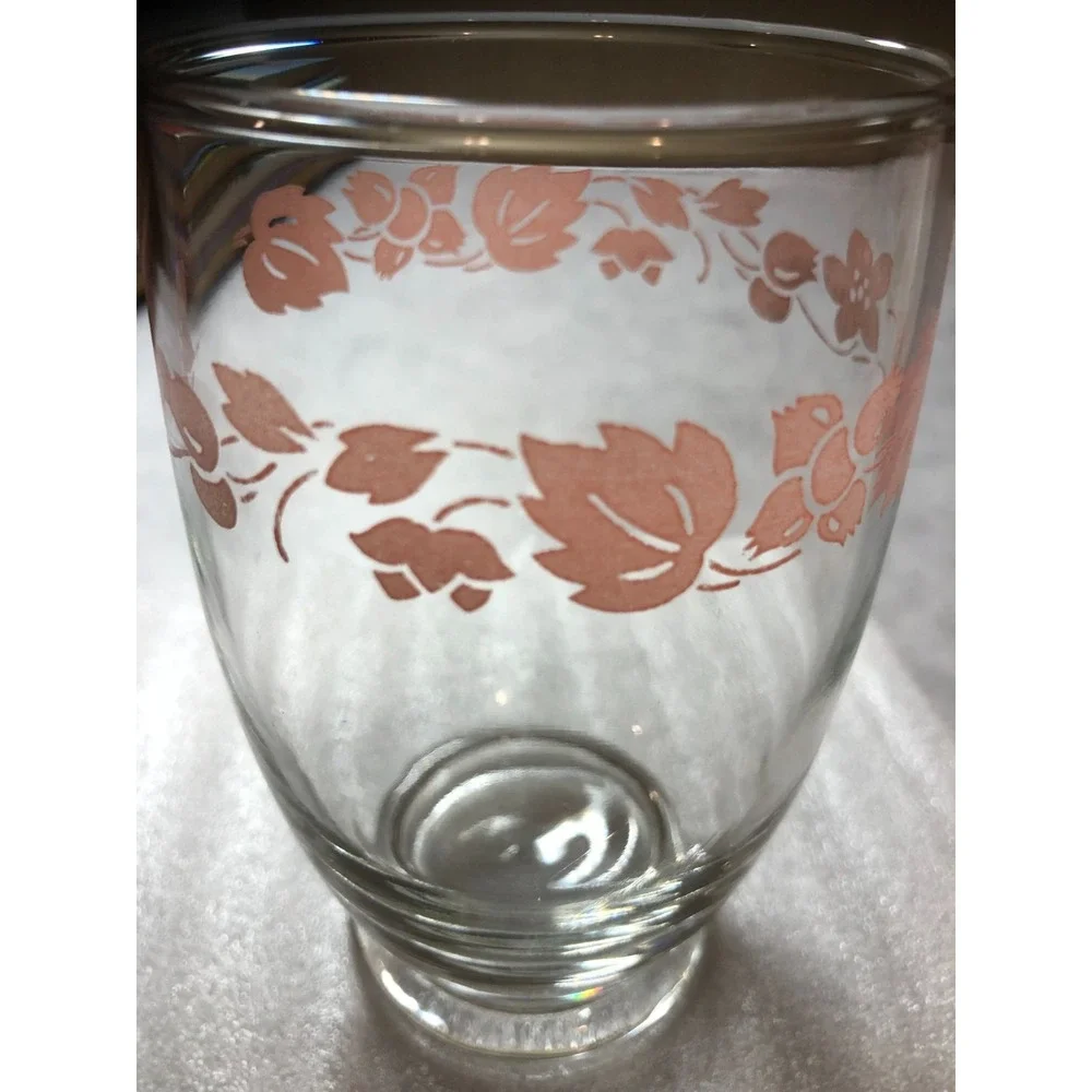 1 ~Vintage Pink Gooseberry Juice Glass 3.5
